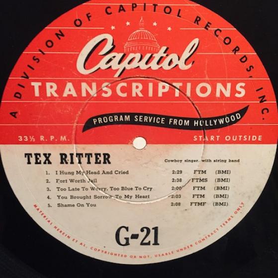 Tex Ritter - Capitol Transcriptions (1945)