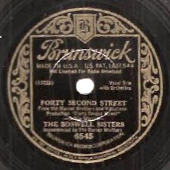 The Boswell Sisters - Forty Second Street / Shuffle Off To Buffalo (1933)